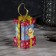 LED figure "Red Gift with Gingerbread" 6.3 × 11.5 × 6.3 cm, plastic, AAAX3 batteries (not complete), flame effect