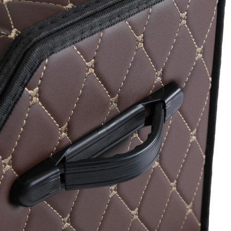 Organizer COFR in the trunk of the car HT-097, bag 48 × 32 × 30 cm, brown, eco-leather-2