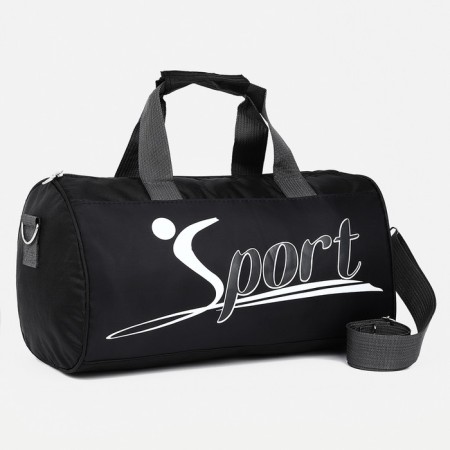Sports bag with lightning, long belt, black color