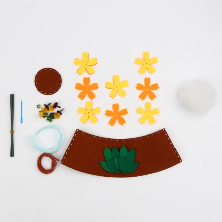 Set for creativity. Bouquet of felt in a pot "Sunflower"-2