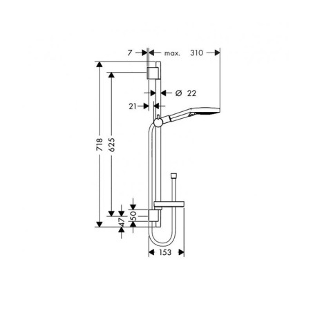 Hansgrohe Raindance Select 120 Unica Set shower headset, with a bar 65 cm-1