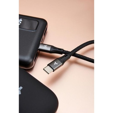 Cable Accesstyle CC30-F100M, Type-C- Type-C, 3A, 1M, nylon braid, fast charging, black-2