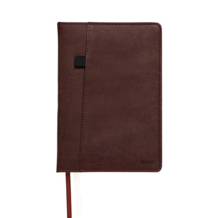 Leduced Diary A5, 160 sheets, Devente.klint, firm artificial leather cover with foam rubber, cream block 70 g/m2, brown
