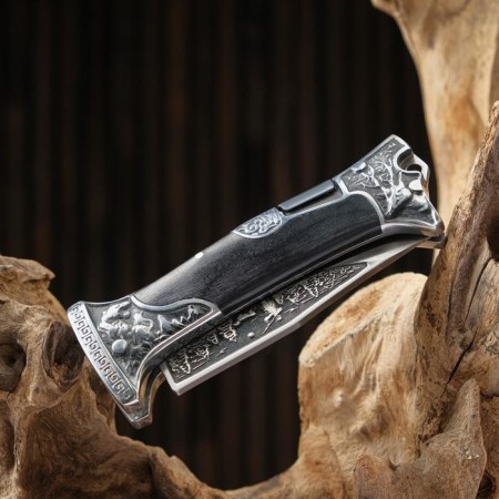 Folding "Barin" steel - 65x13, handle - wood, 23 cm-8