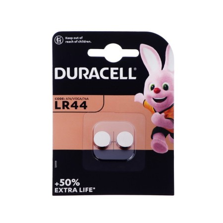 Alkalin battery Duracell, LR44 (A76, KA76, V13GA) -2BL, 1.5V, blister, 2 pcs.-2