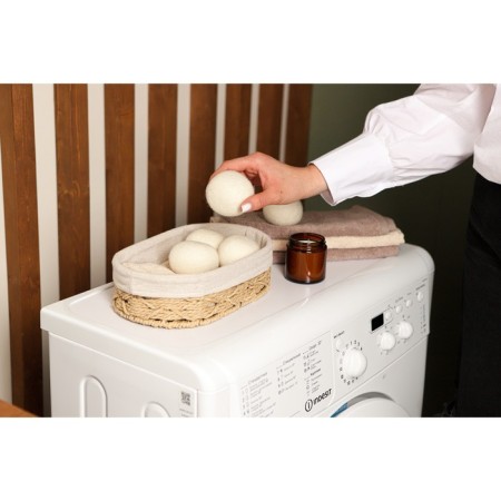 Balls for washing and drying linen, set 6 pcs, natural wool-15