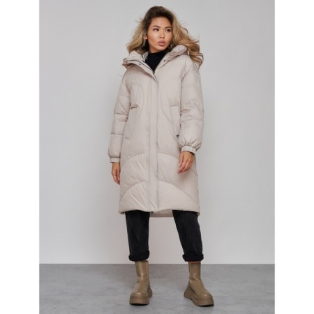 Coat insulated winter female, size 50, light-gray color-1