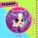 Polly Girl doll in a ball, with a bracelet