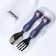 A set of children's cutlery in the Czeal case, fork, spoon