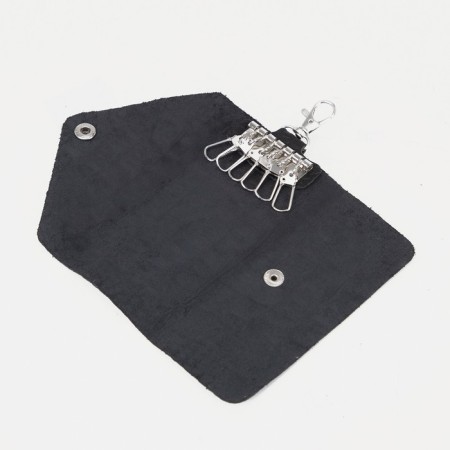 Key on the button, length 11 cm, ring, carbine, black color-2
