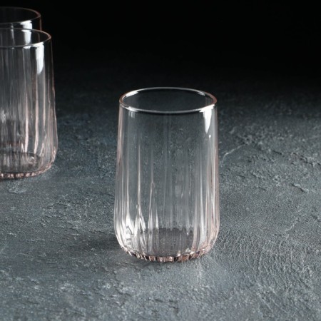 Set of glass glasses Nova, 6 pcs, 135 ml, pink-1