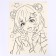 Sketching set for creativity. Anime: girl and bird "
