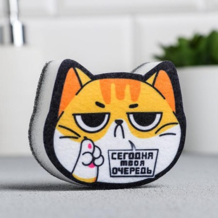 Washing sponge "today your turn" 9x6 cm-1