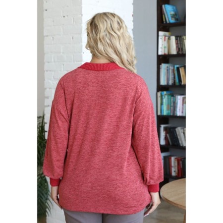 Pulover female, size 56, red color-3