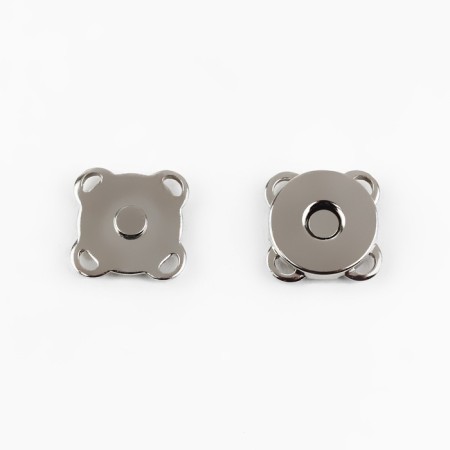 Magnetic, sewing buttons, d = 10 mm, 10 pcs, silver color-1