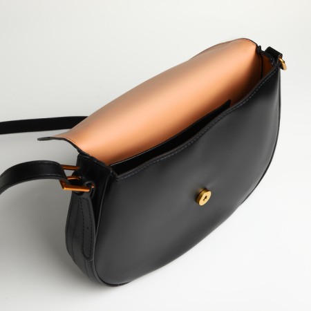 Women's bag on the Textura valve, average size, black color-7
