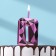 Candle for the Cake "Diamond, number" 0 ", purple metallic