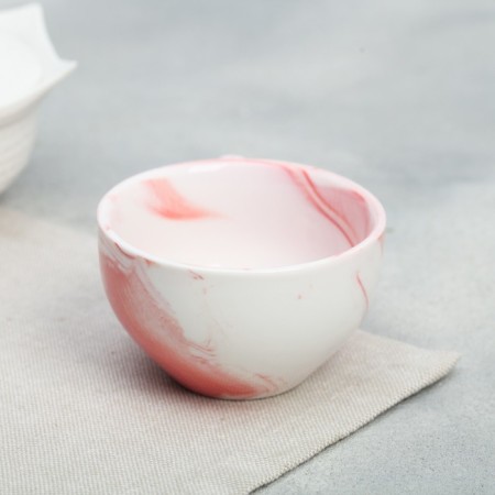 Ceramic Gift Set "Dream": a mug of 120 ml, a saucer, a pink color-3