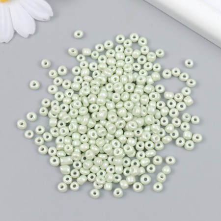 Glass beads 6/0 "light green mint" Makarun, gloss 450 gr-1