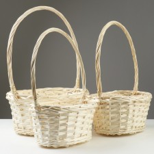 A set of wicker baskets, 36x27x16/50 cm, 31x23x14/45 cm, 26x18x13/40 cm, 3 pcs, willow