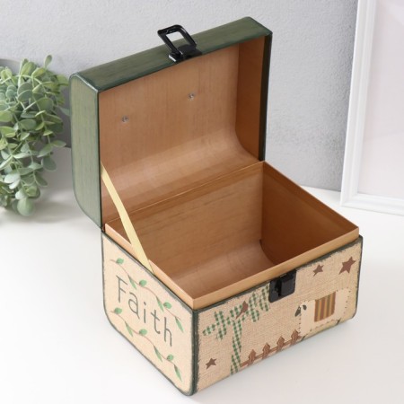 Cardboard Cardboard chest "Sheep under the stars" set 2 pcs 22x17x17.6 19x14.2x14.7 cm-3
