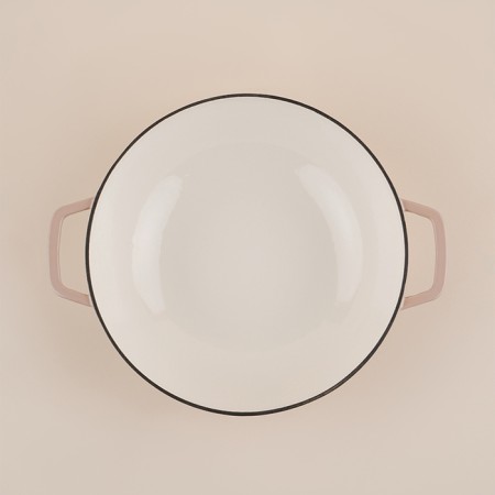 Cast iron frying pan with enameled coating SL Home, D = 31 cm, h = 8.5 cm, pink color-6
