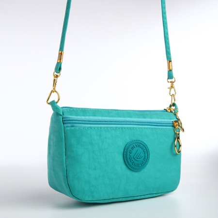 Bag Women's Cross-Bodi with a zipper, turquoise color-4