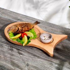 Board for the supply of fish products saturated with mineral oil, 33 × 18 cm, birch