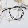 Bracelets "Demetrons" on a magnet, heart with a cross, black and white color, 8 cm