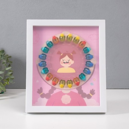 Photo frame plastic 9x9 cm "Milk tooth" pink 2x23x27 cm