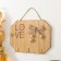 Decorative wood hooks "Love with heart and bow" 20x14 cm