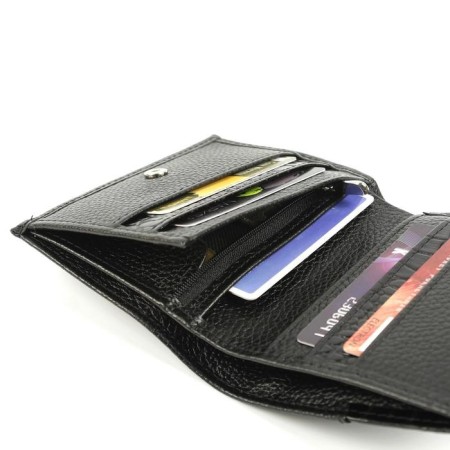 Wallet, button, 6 pockets, 1 section for trifles, n/k black croc/black fleet-2