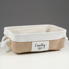 Stellah basket with Country Handles, 320 x 230 x 100 mm, beige