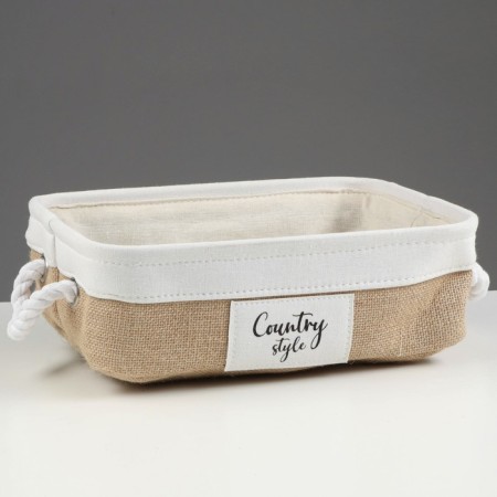 Stellah basket with Country Handles, 320 x 230 x 100 mm, beige