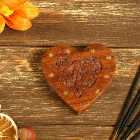 Bowing stand "Heart" wood 1x9x9 cm