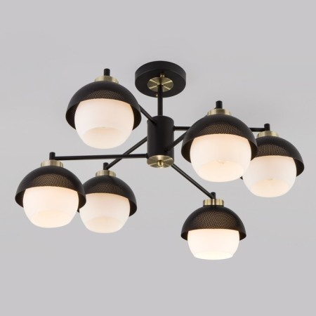 NOCCIOLA chandelier, 6x60W E27, black color