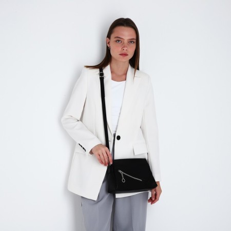 Bag Cross-Bodi with a zipper, black color-6