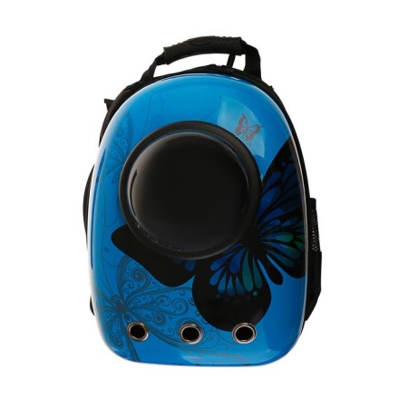 A backpack for carrying animals "Butterfly", with a viewing window, 32 x 26 x 44 cm, blue-3