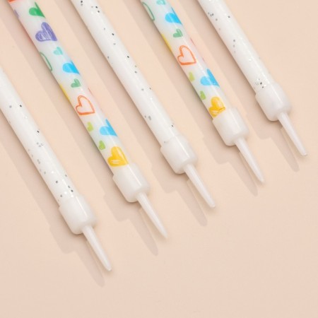 Candles for the Cake "Heart", 12 pcs, white-3
