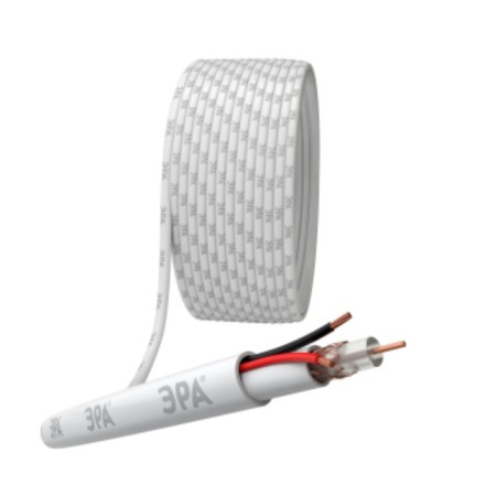 Cable for analogous video surveillance era KVK-V-2 +2x0.5 mm2 Bay 200 meters, white