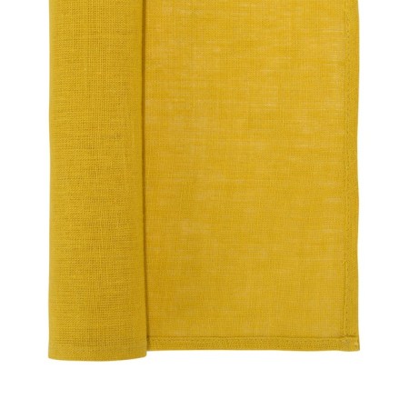 Serving napkin made of washing linen of mustard -colored Essential, size 45x45 cm-2