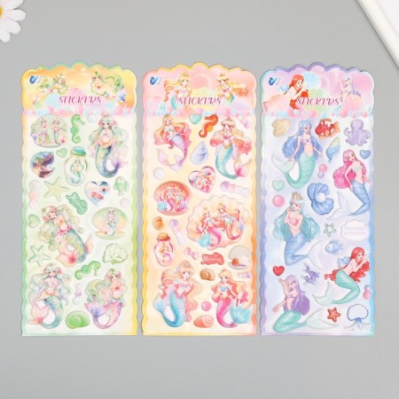 Plastic sticker soft "mermaids" mix 24x10 cm
