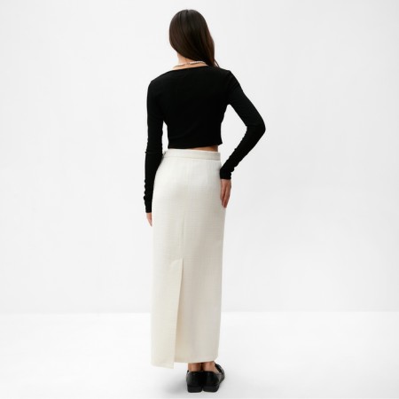 Maxi skirt Women's tweed Mist R.48, Milk-7