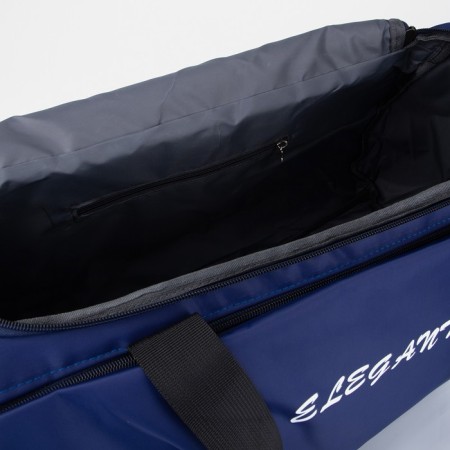 Road bag with a zipper, shoes, external pocket, long belt, blue color-3