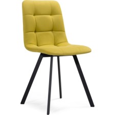 Stool on a metal frame chilli metal/velor, black/yellow 43.5x50x87.5 cm
