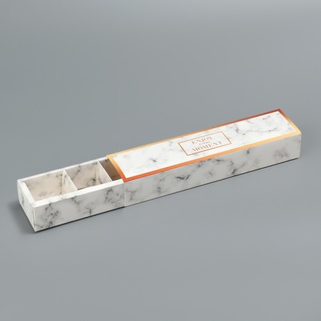Box for sweets, confectionery packaging, 5 cells, “marble”, 5 x 21 x 3.3 cm-2
