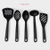 A set of kitchen supplies of the “Point”, 5 objects, Black color