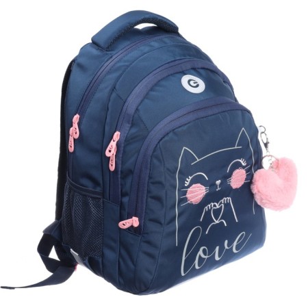 School backpack, 40 x 27 x 20 cm, Grizzly, ergonomic back, laptop department, blue-1