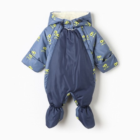 Demicine-zone overalls for a boy, color graphite/print, height 74-80 cm