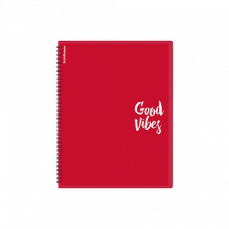 Folder 30 inserts on spirals, A4, 600 μm, Erichkrause "Classic Words", texture "Sand", red, mix-2